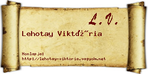 Lehotay Viktória névjegykártya